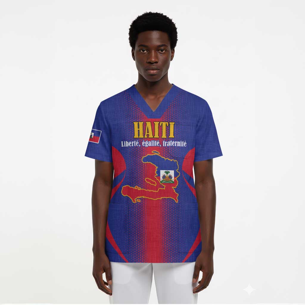 Afro-Haitians Pride Personalized Scrub Top Neg Marron Haitian Heritage - African Pride