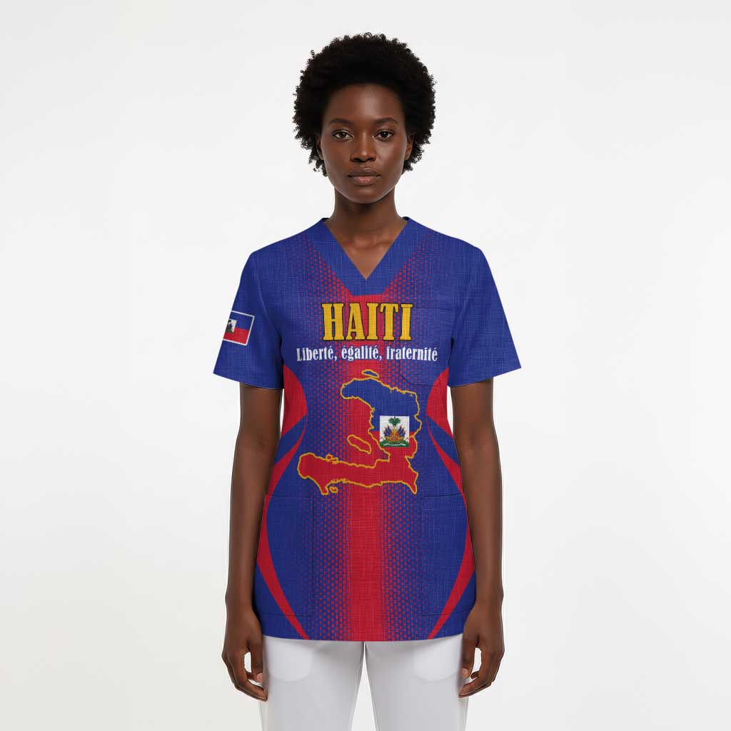 Afro-Haitians Pride Personalized Scrub Top Neg Marron Haitian Heritage - African Pride