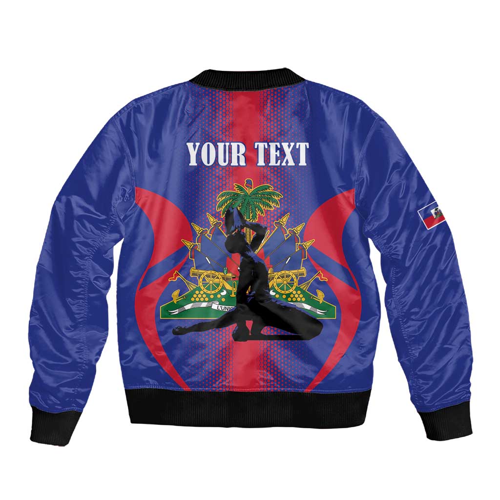 Afro-Haitians Pride Personalized Sleeve Zip Bomber Jacket Neg Marron Haitian Heritage - African Pride