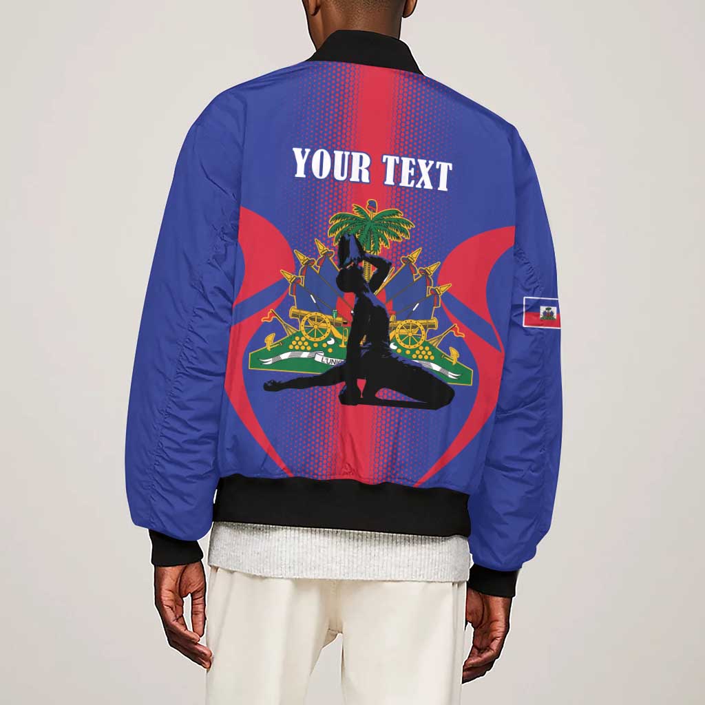Afro-Haitians Pride Personalized Sleeve Zip Bomber Jacket Neg Marron Haitian Heritage - African Pride