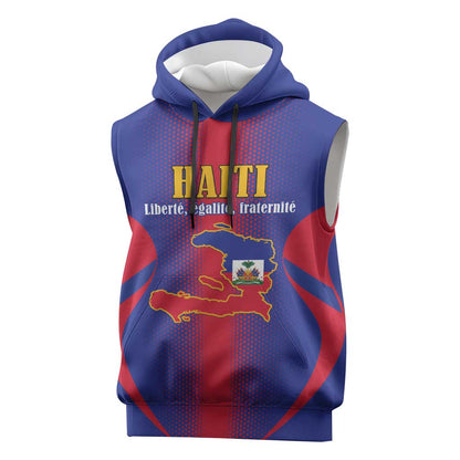 Afro-Haitians Pride Personalized Sleeveless Hoodie Neg Marron Haitian Heritage - African Pride