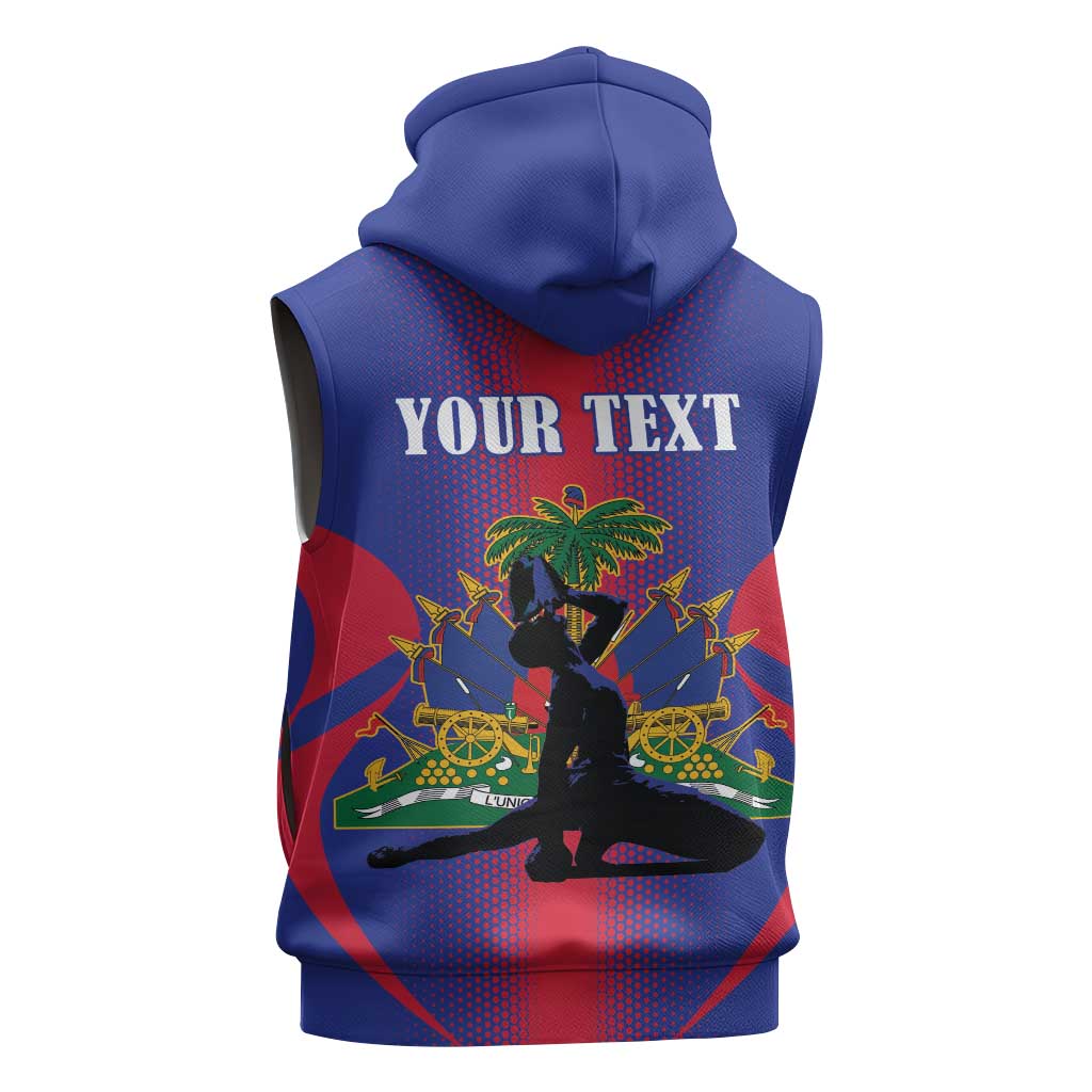Afro-Haitians Pride Personalized Sleeveless Hoodie Neg Marron Haitian Heritage - African Pride