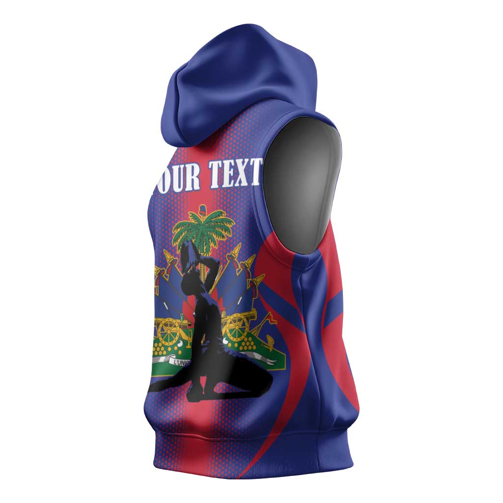 Afro-Haitians Pride Personalized Sleeveless Hoodie Neg Marron Haitian Heritage - African Pride