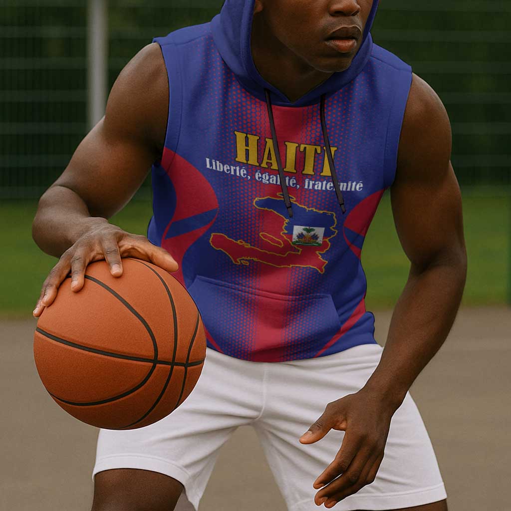 Afro-Haitians Pride Personalized Sleeveless Hoodie Neg Marron Haitian Heritage - African Pride