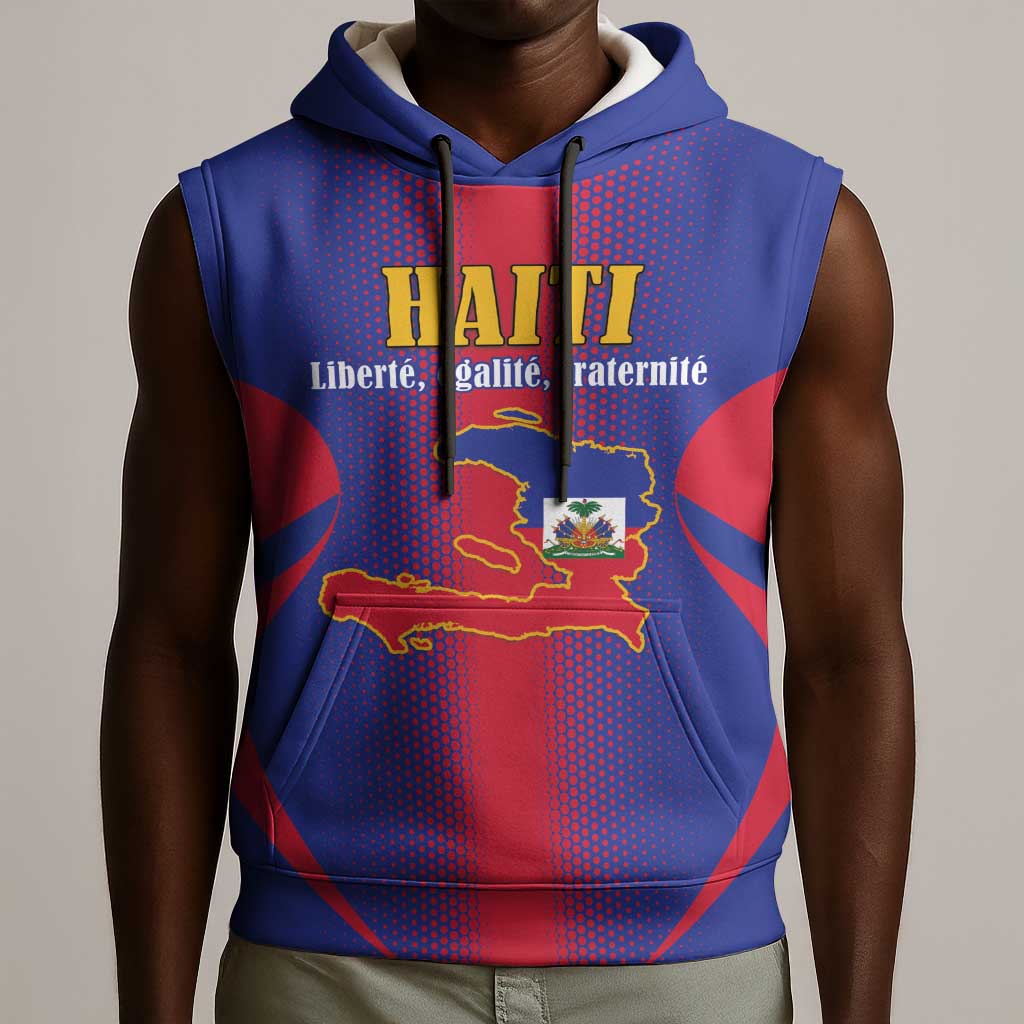 Afro-Haitians Pride Personalized Sleeveless Hoodie Neg Marron Haitian Heritage - African Pride