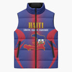 Afro-Haitians Pride Personalized Sleeveless Puffer Jacket Neg Marron Haitian Heritage