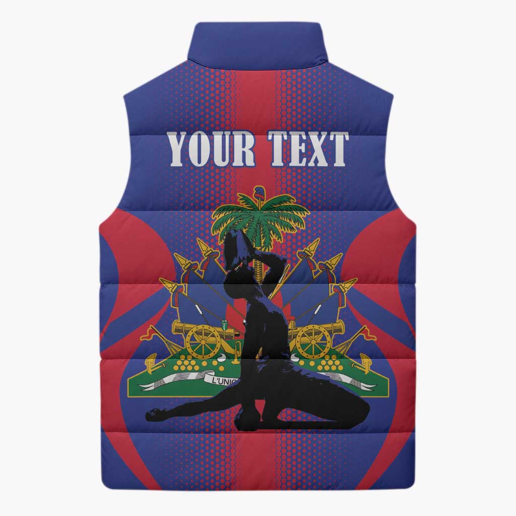 Afro-Haitians Pride Personalized Sleeveless Puffer Jacket Neg Marron Haitian Heritage