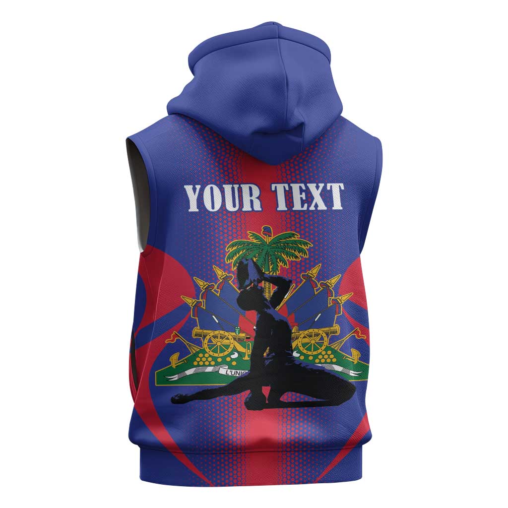 Afro-Haitians Pride Personalized Sleeveless Zip Hoodie Neg Marron Haitian Heritage - African Pride