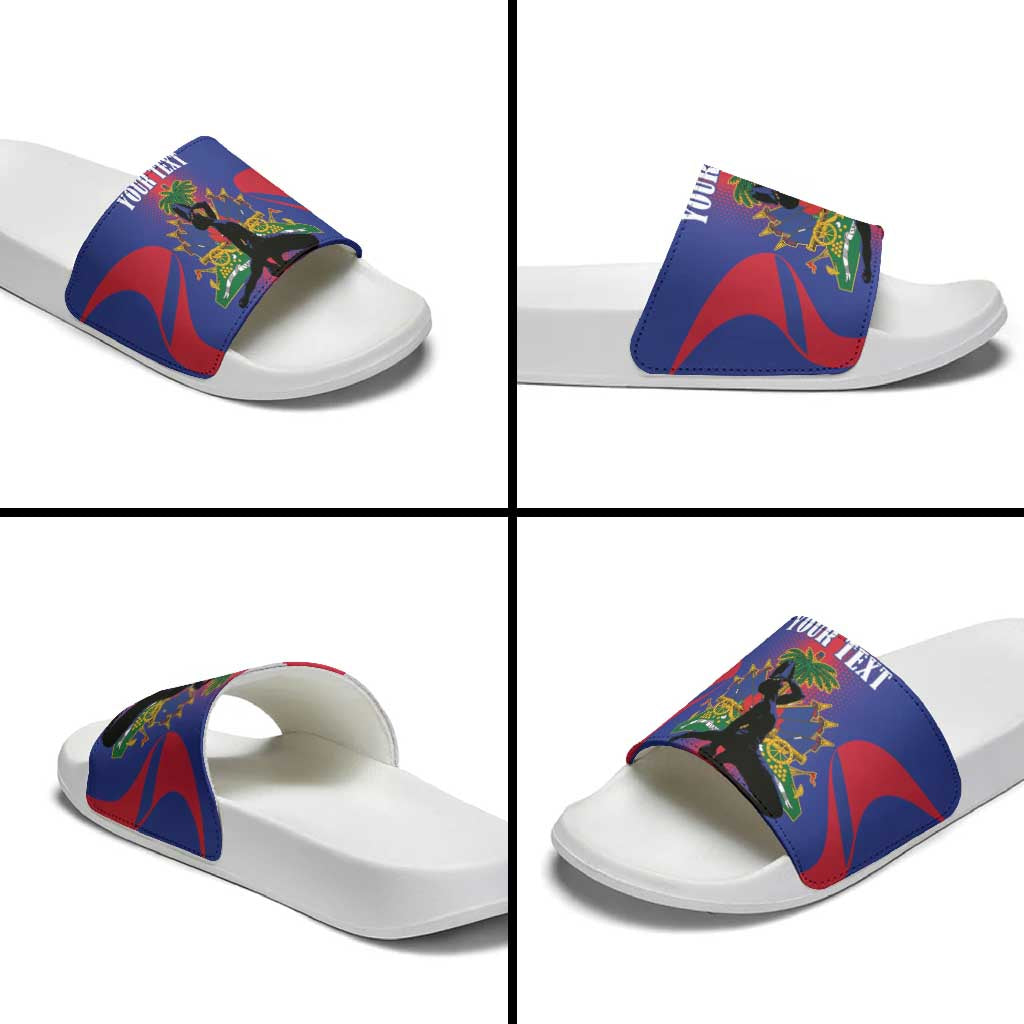 Afro-Haitians Pride Personalized Slide Sandals Neg Marron Haitian Heritage