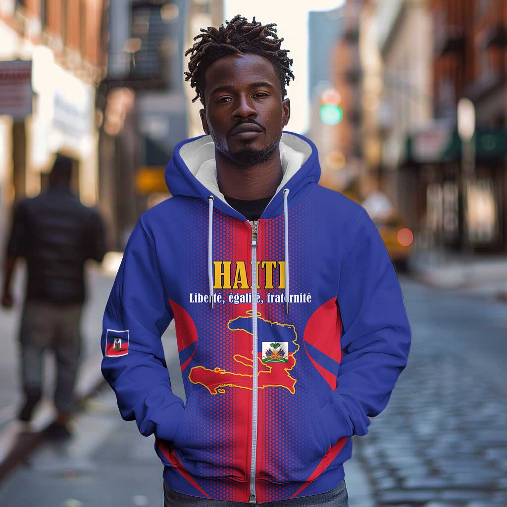 Afro-Haitians Pride Personalized Zip Hoodie Neg Marron Haitian Heritage - African Pride