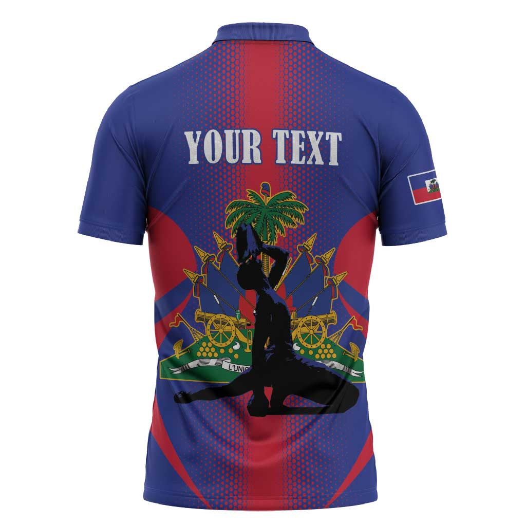 Afro-Haitians Pride Personalized Zipper Polo Shirt Neg Marron Haitian Heritage