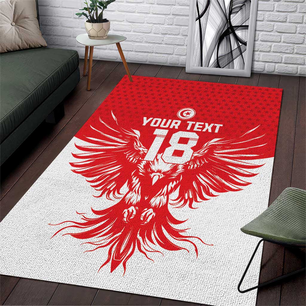 Custom Tunisia Football Area Rug Eagles of Carthage Spirit - African Pride