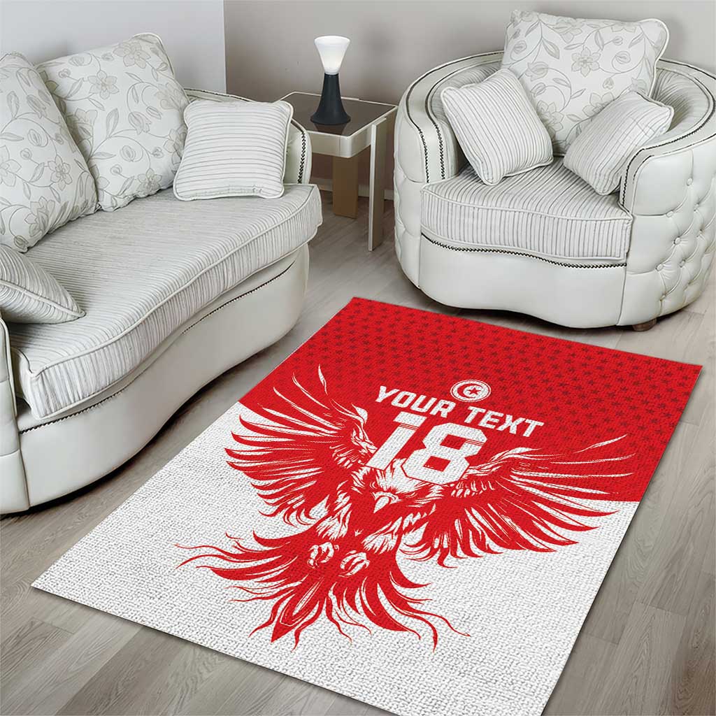 Custom Tunisia Football Area Rug Eagles of Carthage Spirit - African Pride