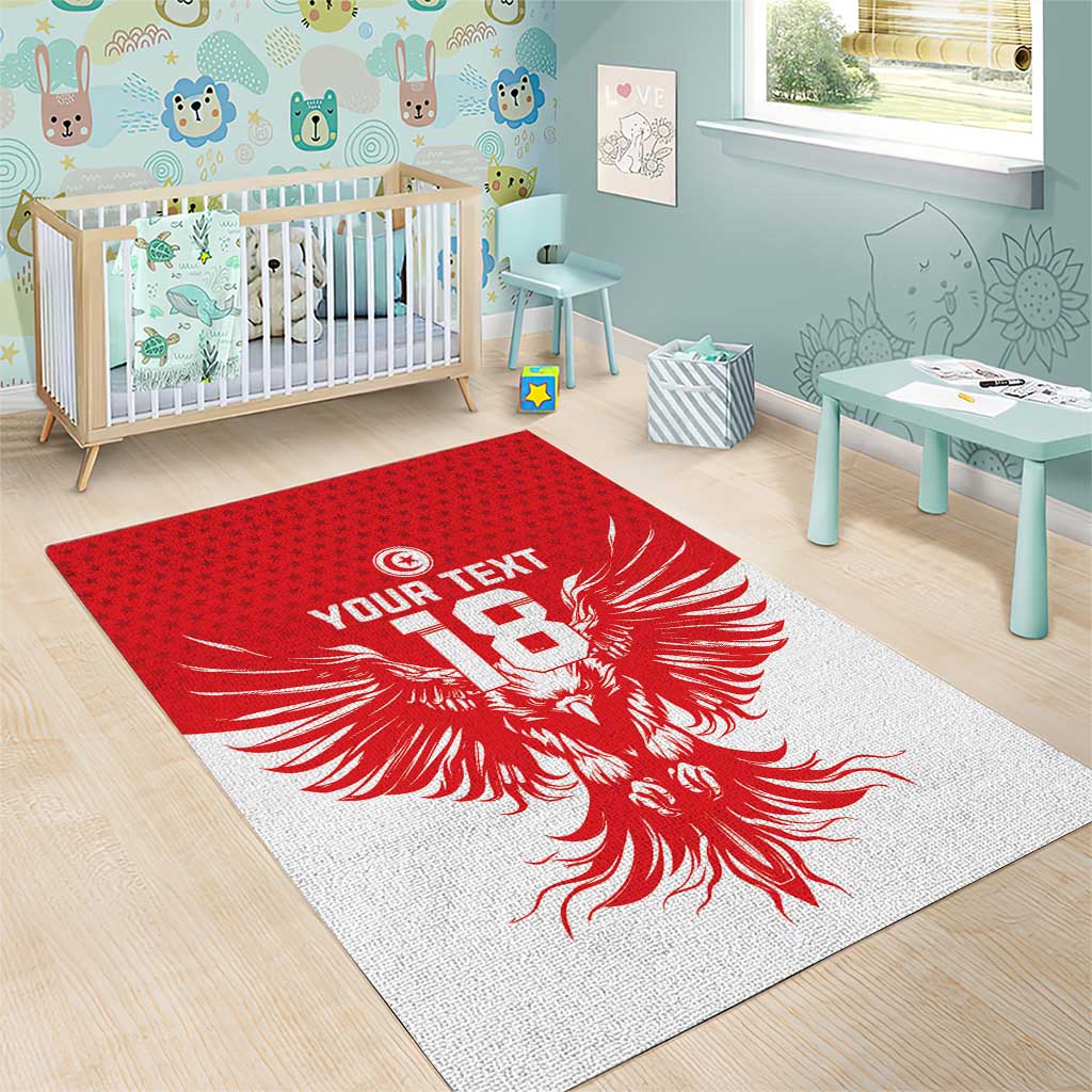 Custom Tunisia Football Area Rug Eagles of Carthage Spirit - African Pride