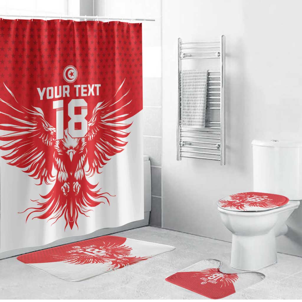 Custom Tunisia Football Bathroom Set Eagles of Carthage Spirit LT18