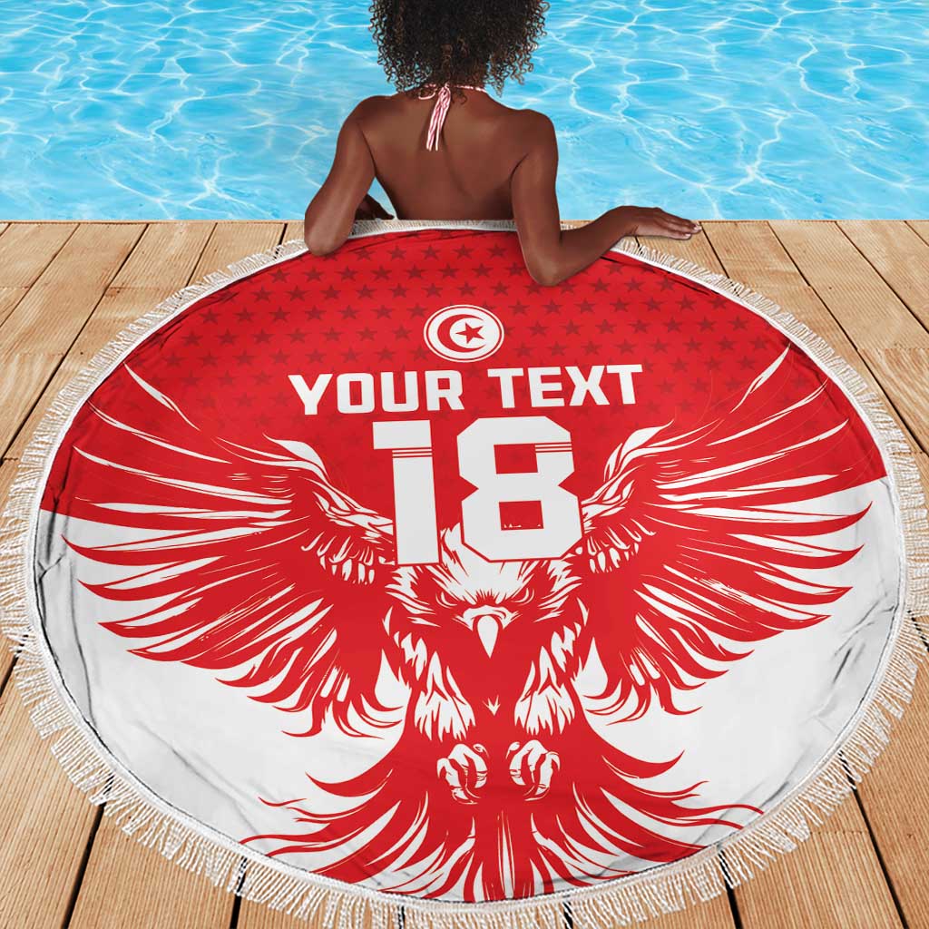 Custom Tunisia Football Beach Blanket Eagles of Carthage Spirit - African Pride