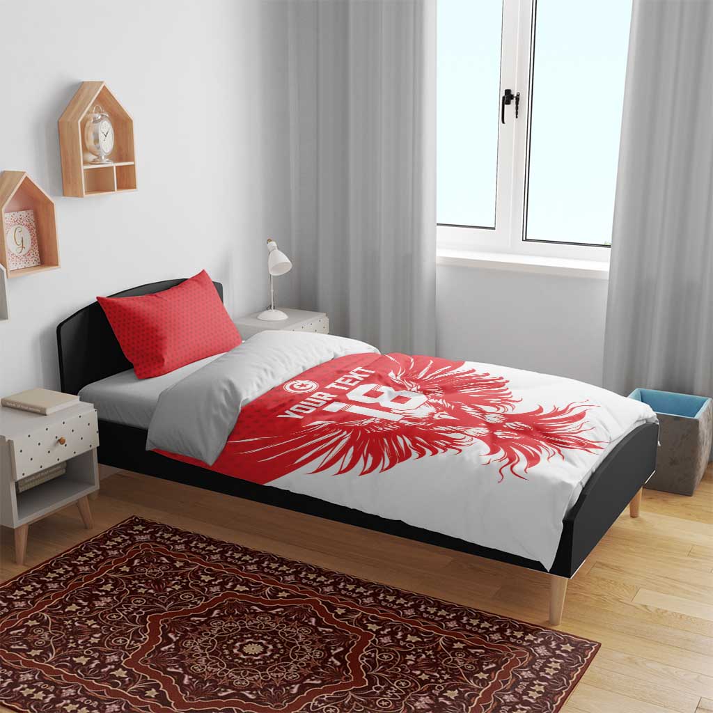 Custom Tunisia Football Bedding Set Eagles of Carthage Spirit - African Pride