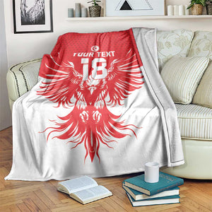 Custom Tunisia Football Blanket Eagles of Carthage Spirit - African Pride