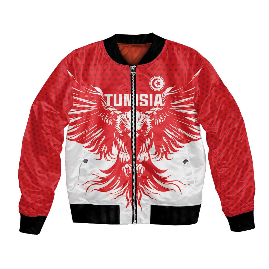 Custom Tunisia Football Bomber Jacket Eagles of Carthage Spirit - African Pride