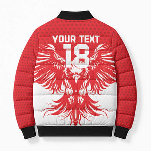 Custom Tunisia Football Bomber Puffer Jacket Eagles of Carthage Spirit - African Pride