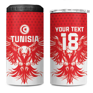Custom Tunisia Football 4 in 1 Can Cooler Tumbler Eagles of Carthage Spirit - African Pride