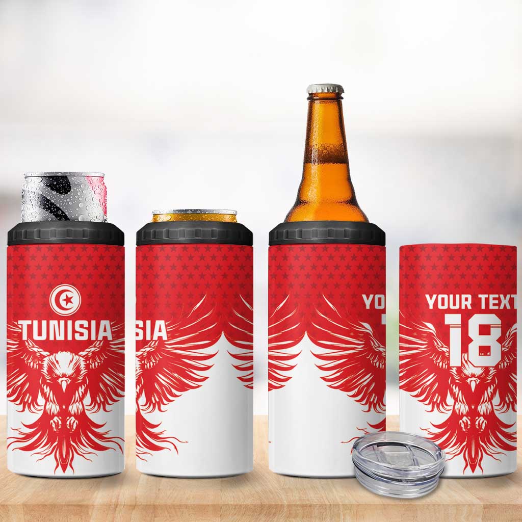Custom Tunisia Football 4 in 1 Can Cooler Tumbler Eagles of Carthage Spirit - African Pride