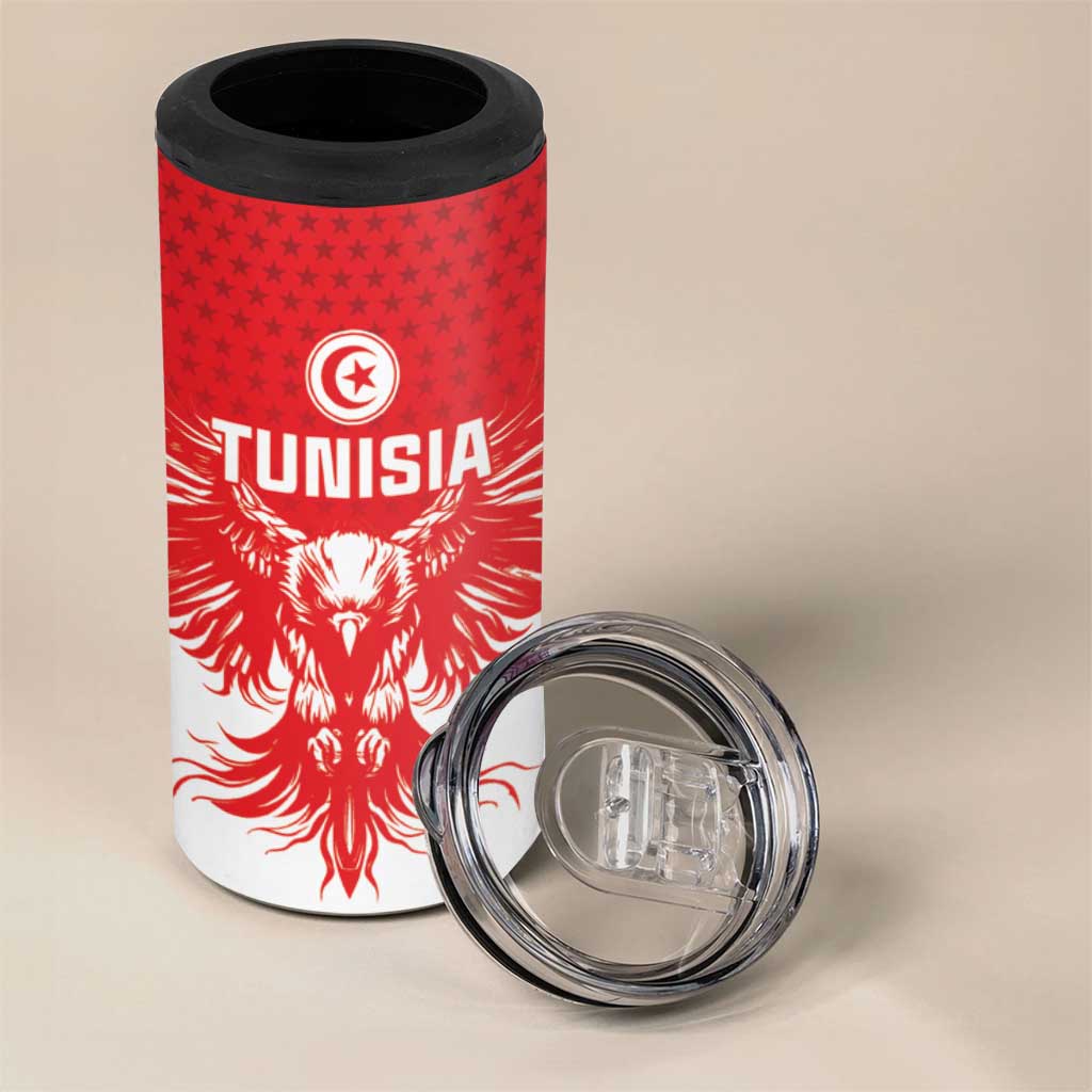 Custom Tunisia Football 4 in 1 Can Cooler Tumbler Eagles of Carthage Spirit - African Pride