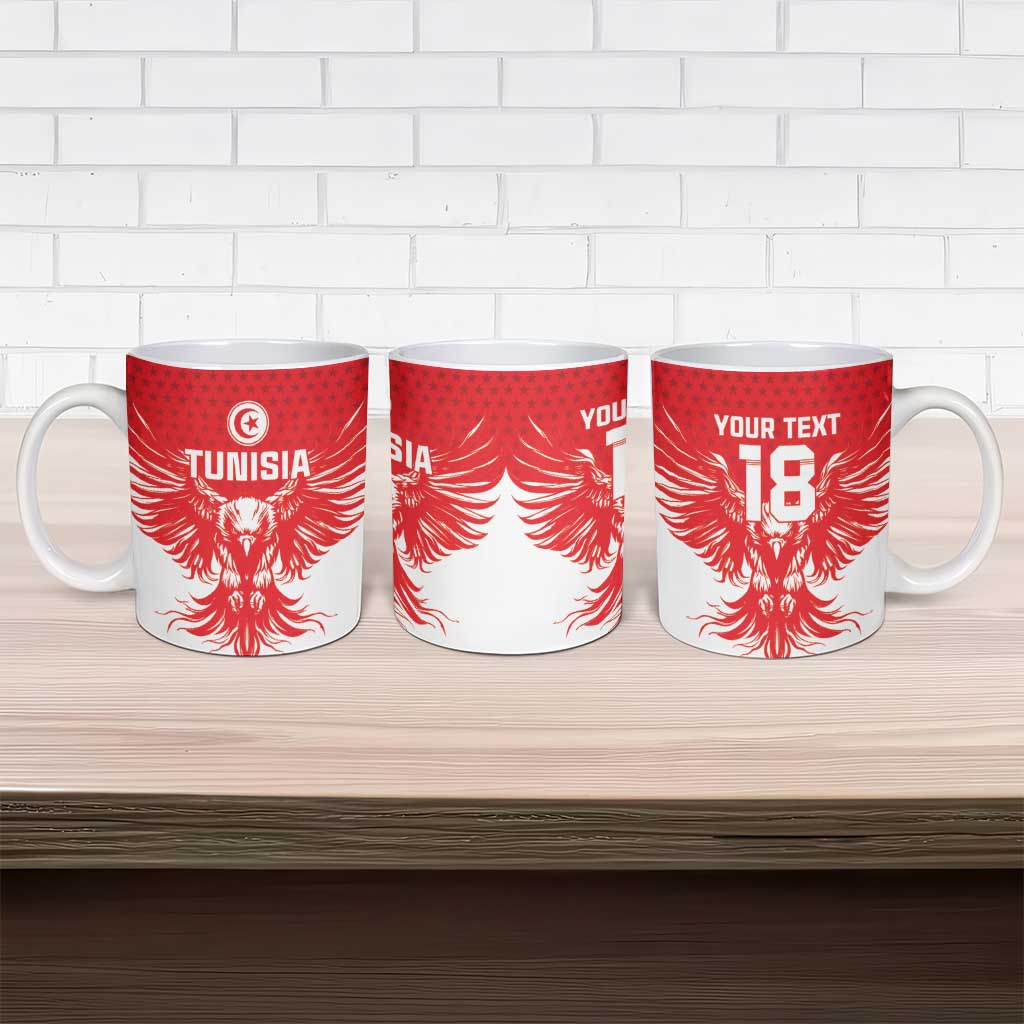 Custom Tunisia Football Ceramic Mug Eagles of Carthage Spirit - African Pride