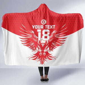 Custom Tunisia Football Hooded Blanket Eagles of Carthage Spirit - African Pride