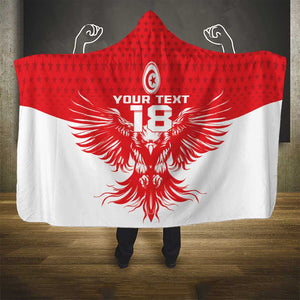 Custom Tunisia Football Hooded Blanket Eagles of Carthage Spirit - African Pride