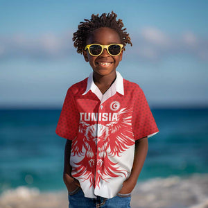 Custom Tunisia Football Kid Hawaiian Shirt Eagles of Carthage Spirit - African Pride
