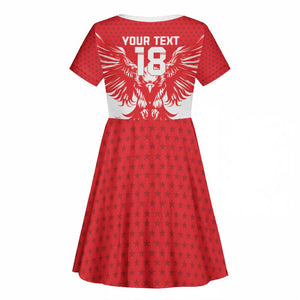 Custom Tunisia Football Kid Short Sleeve Dress Eagles of Carthage Spirit - African Pride