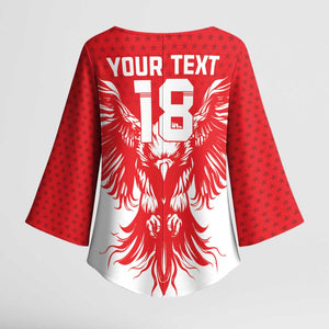 Custom Tunisia Football Kimono Sleeve Blouse Eagles of Carthage Spirit - African Pride