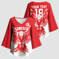 Custom Tunisia Football Kimono Sleeve Blouse Eagles of Carthage Spirit - African Pride