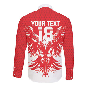 Custom Tunisia Football Long Sleeve Button Shirt Eagles of Carthage Spirit - African Pride