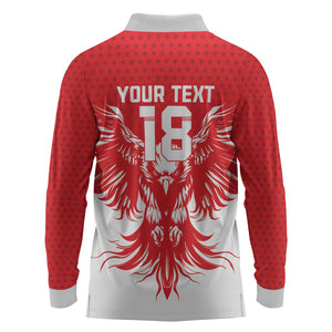 Custom Tunisia Football Long Sleeve Polo Shirt Eagles of Carthage Spirit - African Pride