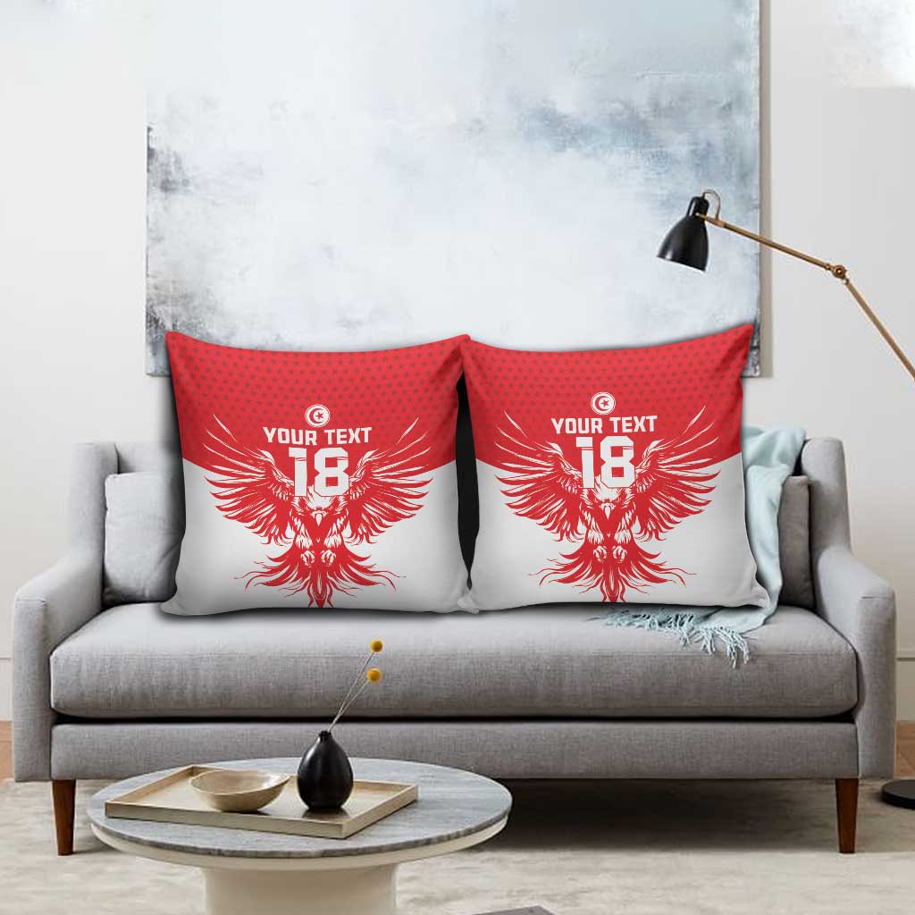 Custom Tunisia Football Pillow Cover Eagles of Carthage Spirit - African Pride