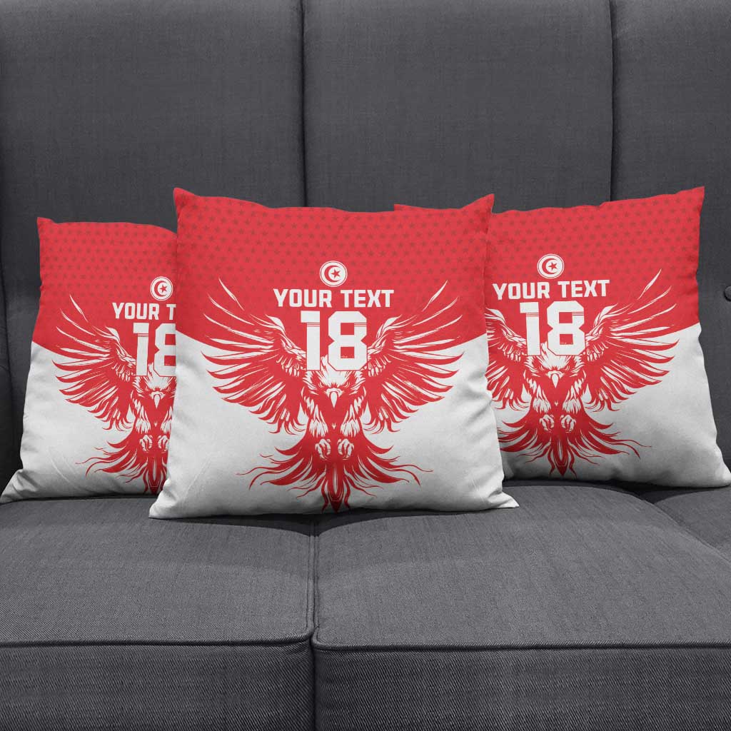 Custom Tunisia Football Pillow Cover Eagles of Carthage Spirit - African Pride