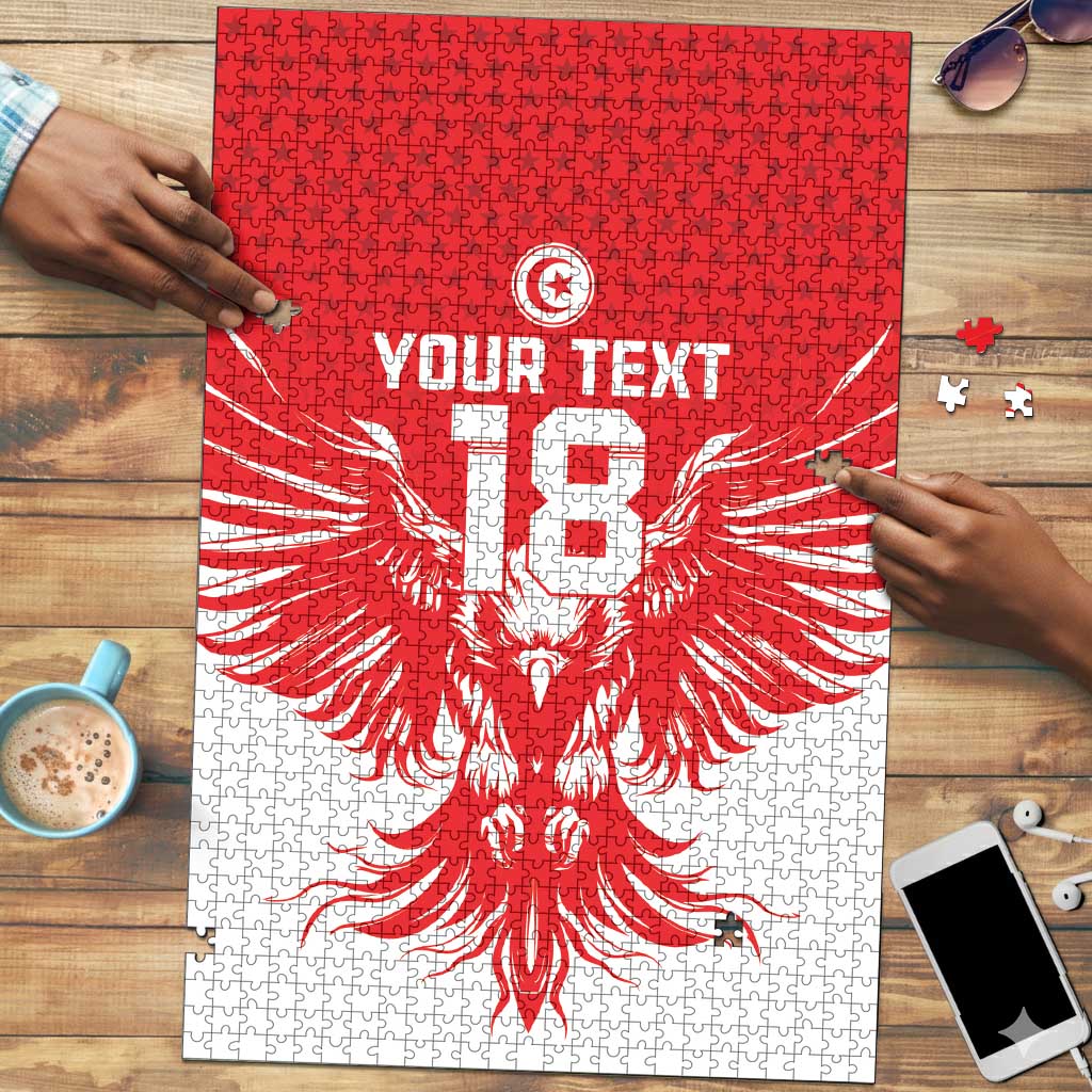 Custom Tunisia Football Puzzle Eagles of Carthage Spirit - African Pride
