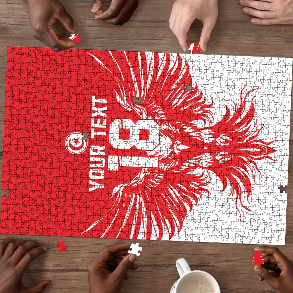 Custom Tunisia Football Puzzle Eagles of Carthage Spirit - African Pride