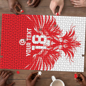 Custom Tunisia Football Puzzle Eagles of Carthage Spirit - African Pride