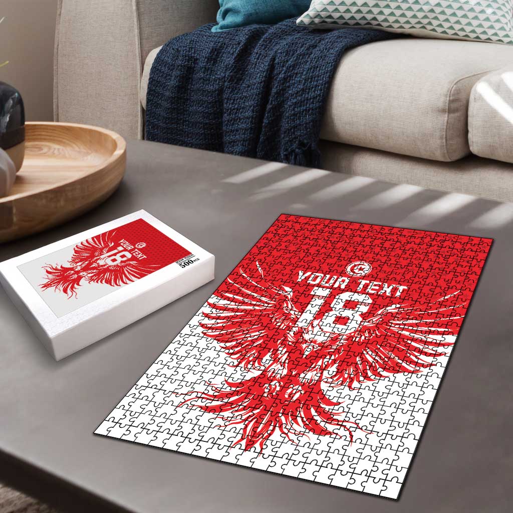Custom Tunisia Football Puzzle Eagles of Carthage Spirit - African Pride
