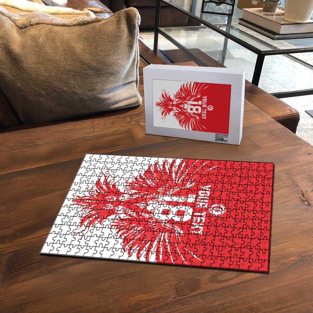 Custom Tunisia Football Puzzle Eagles of Carthage Spirit - African Pride