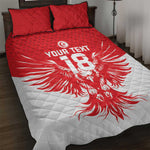 Custom Tunisia Football Quilt Bed Set Eagles of Carthage Spirit - African Pride
