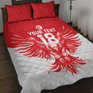 Custom Tunisia Football Quilt Bed Set Eagles of Carthage Spirit - African Pride