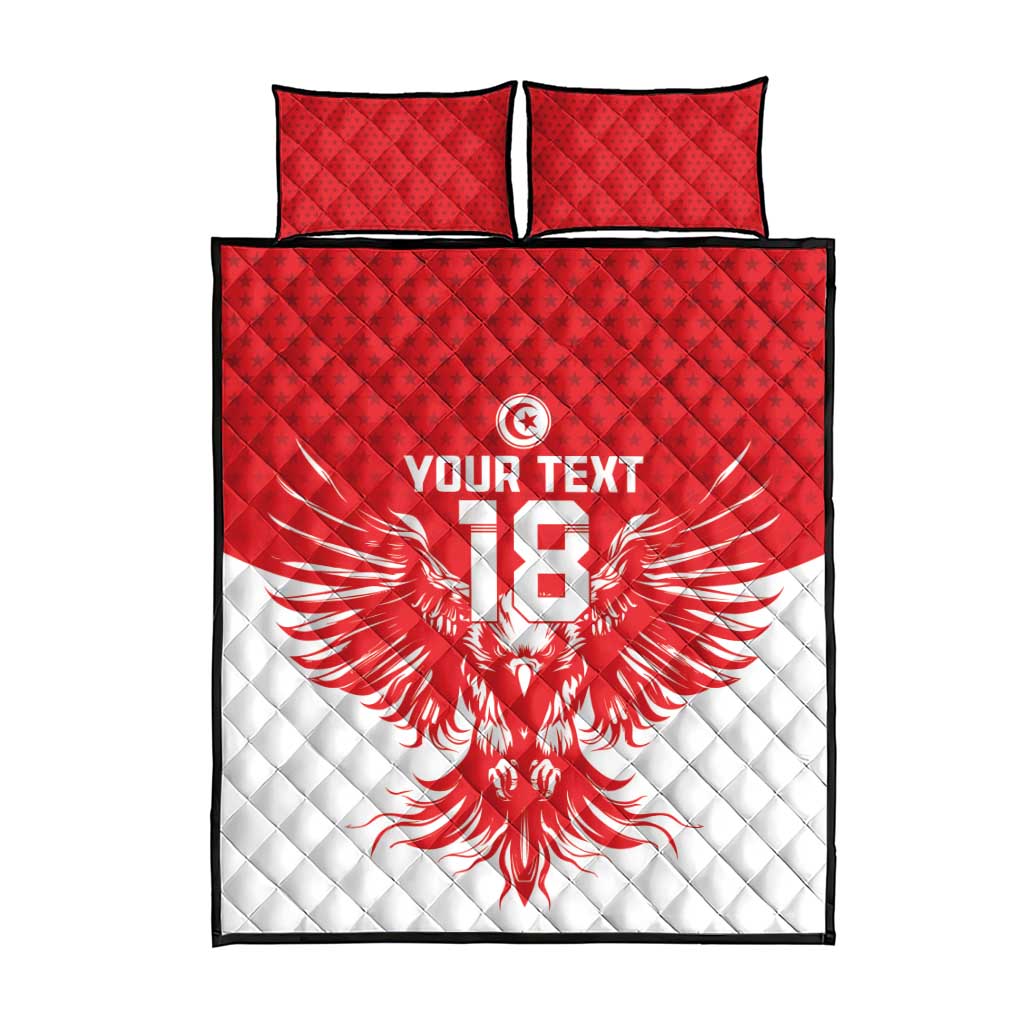 Custom Tunisia Football Quilt Bed Set Eagles of Carthage Spirit - African Pride