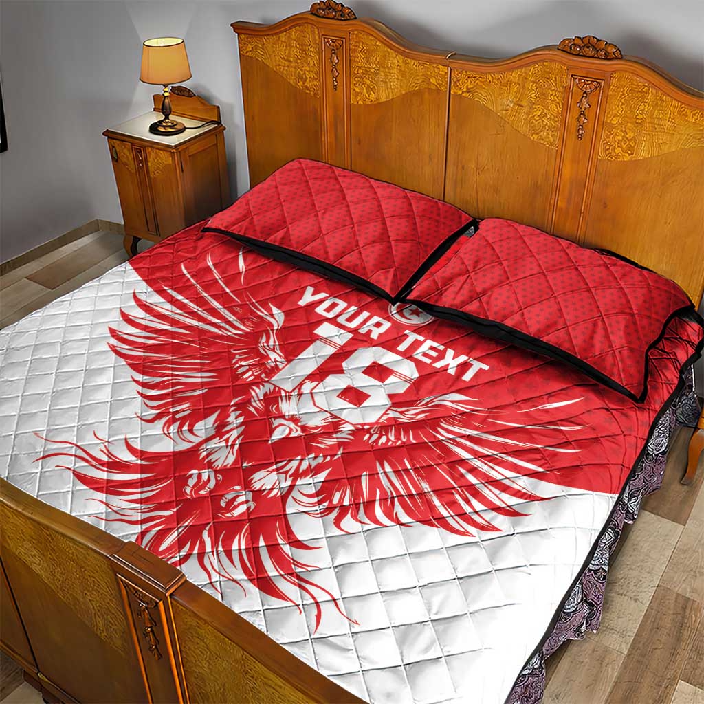 Custom Tunisia Football Quilt Bed Set Eagles of Carthage Spirit - African Pride