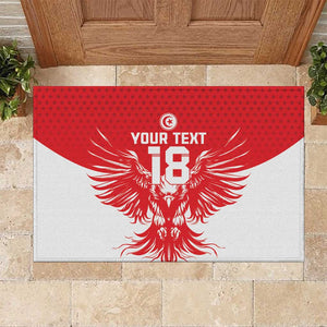 Custom Tunisia Football Rubber Doormat Eagles of Carthage Spirit - African Pride