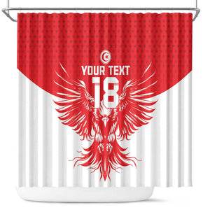 Custom Tunisia Football Shower Curtain Eagles of Carthage Spirit - African Pride