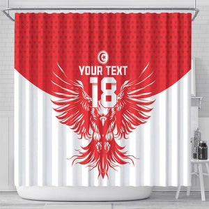 Custom Tunisia Football Shower Curtain Eagles of Carthage Spirit - African Pride